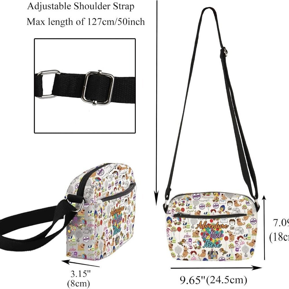 Adventure Is Out There Crossbody Bag Waterproof Polyester Travel Shoulder Bag - Picture 2 of 7